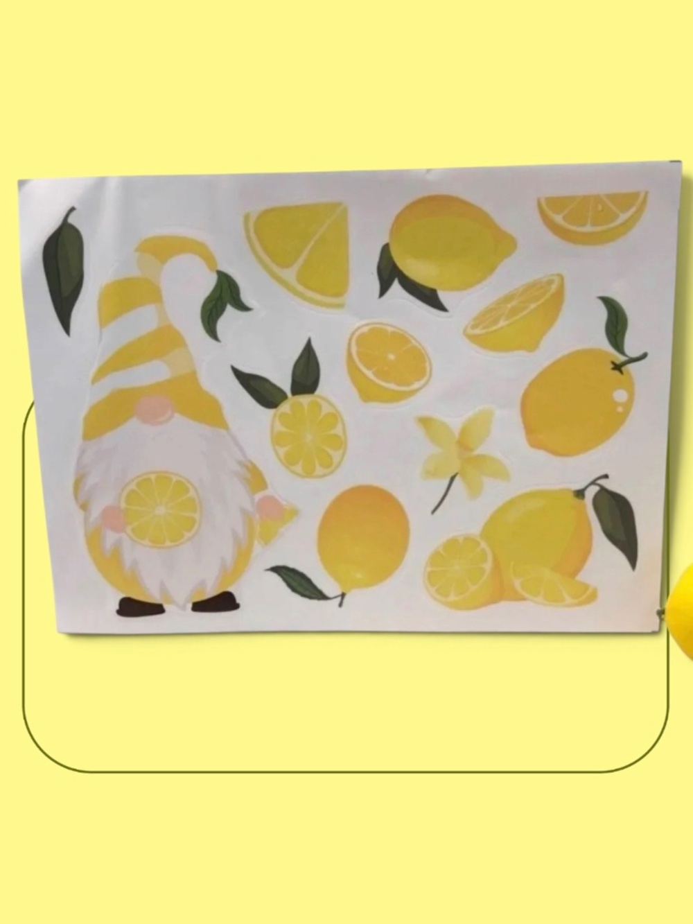 Gnome and Lemon Decal Peel n Stick Deal Stickers